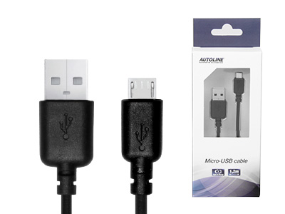 AUTOLINE USB-kaapeli Micro-USB 1,2 m musta