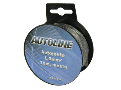 AUTOLINE Autojohto 1,0 mm² 10 m musta