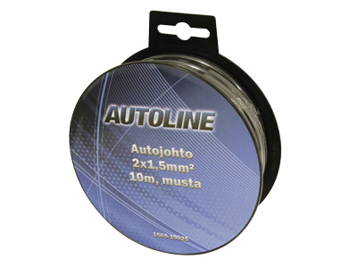 AUTOLINE Autojohto 2x1,5 mm² 10 m musta