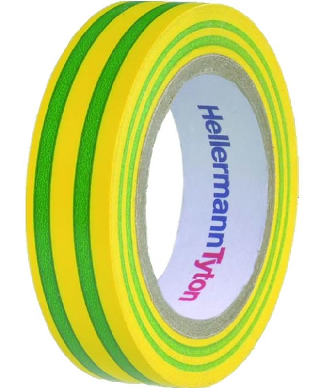 HELLERMANNTYTON Sähköteippi, keltavihreä