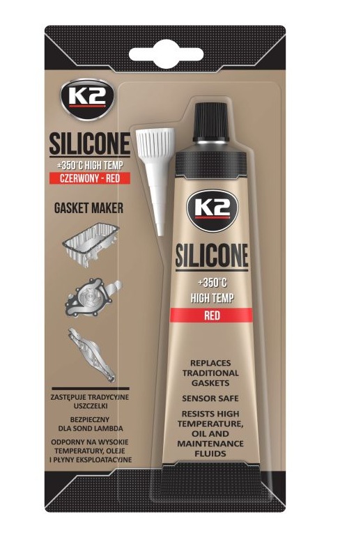 K2 Silikonitiivistemassa +350°C 85 g punainen