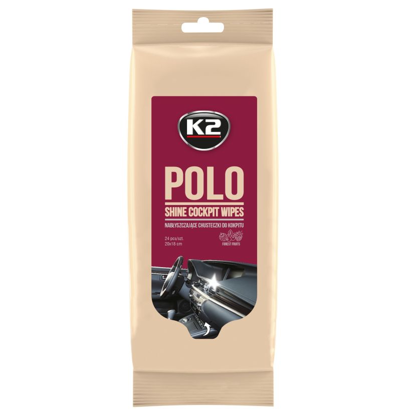 K2 Kojelautapyyhkeet Polo Shine Wipes 24 kpl